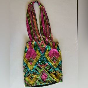 Multicolored sequin mini dress